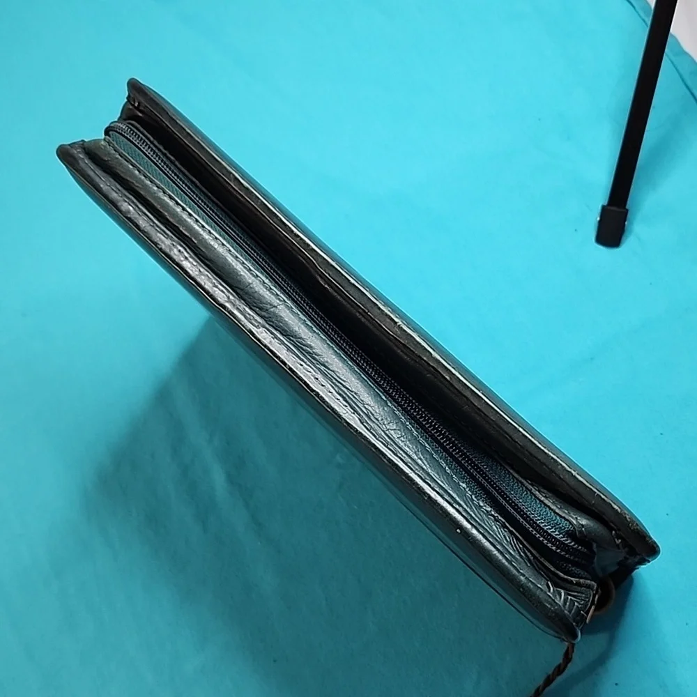 Vintage Franklin Quest Zip Around Green Leather Planner Organizer
